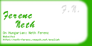 ferenc neth business card
